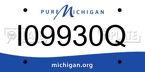 I09930Q Michigan License Plate