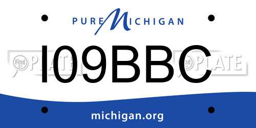 I09BBC Michigan License Plate