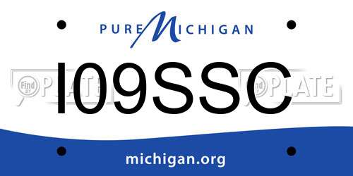 I09SSC Michigan License Plate