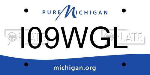 I09WGL Michigan License Plate