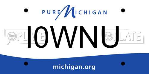 I0WNU Michigan License Plate
