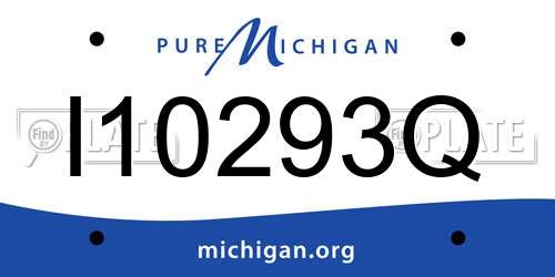I10293Q Michigan License Plate