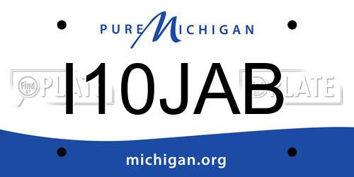 I10JAB Michigan License Plate