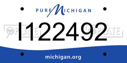 I122492 Michigan License Plate