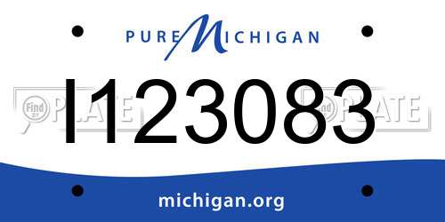 I123083 Michigan License Plate