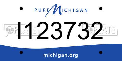 I123732 Michigan License Plate