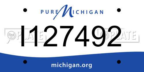 I127492 Michigan License Plate