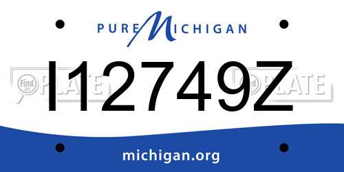 I12749Z Michigan License Plate