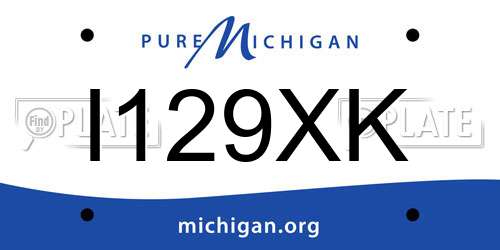 I129XK Michigan License Plate