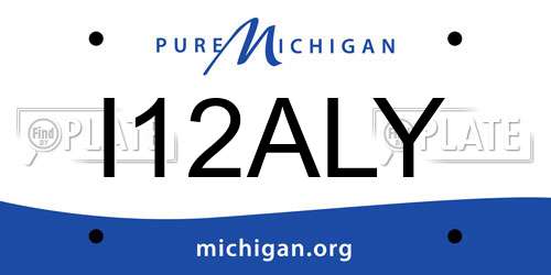 I12ALY Michigan License Plate