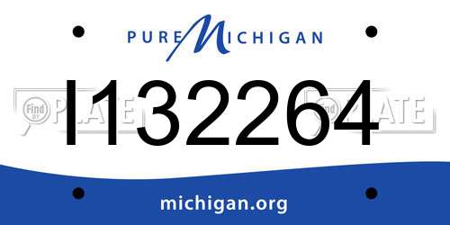 I132264 Michigan License Plate