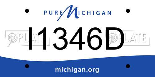 I1346D Michigan License Plate