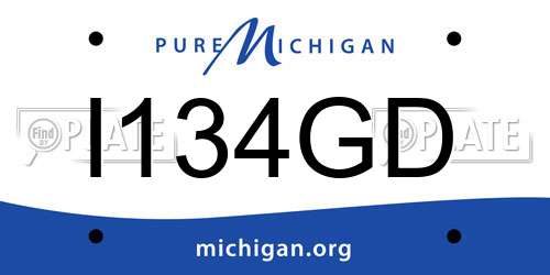 I134GD Michigan License Plate