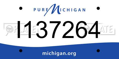 I137264 Michigan License Plate