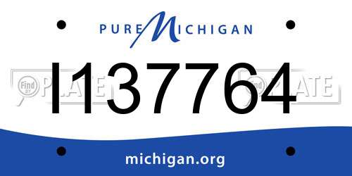 I137764 Michigan License Plate