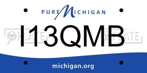 I13QMB Michigan License Plate