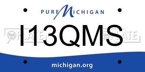 I13QMS Michigan License Plate