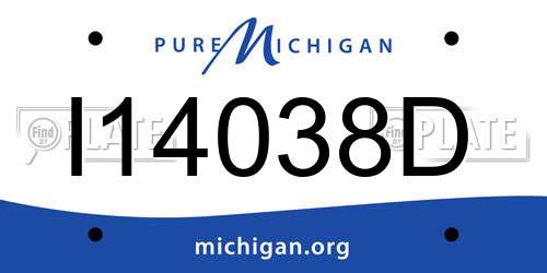 I14038D Michigan License Plate