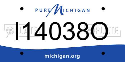 I14038O Michigan License Plate