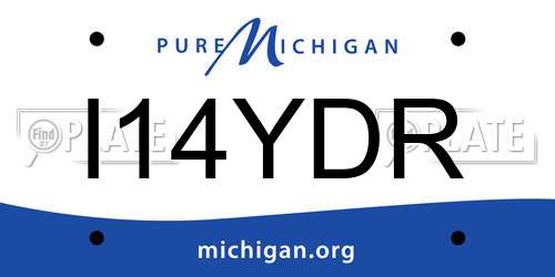I14YDR Michigan License Plate