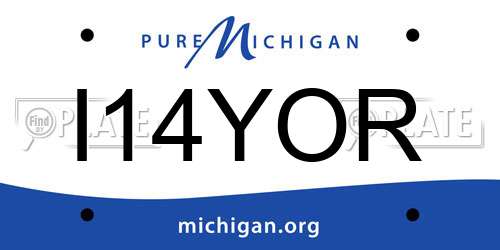 I14YOR Michigan License Plate