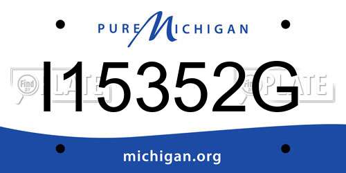 I15352G Michigan License Plate