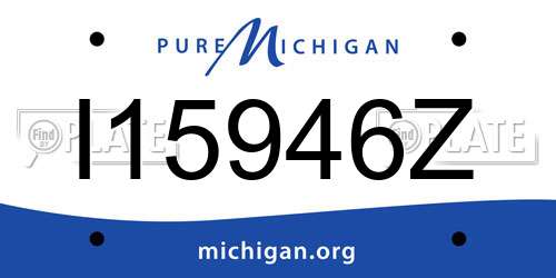 I15946Z Michigan License Plate