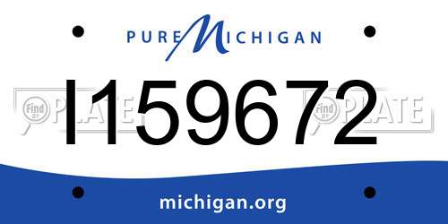 I159672 Michigan License Plate