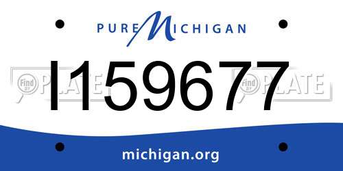 I159677 Michigan License Plate