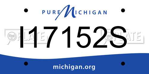 I17152S Michigan License Plate