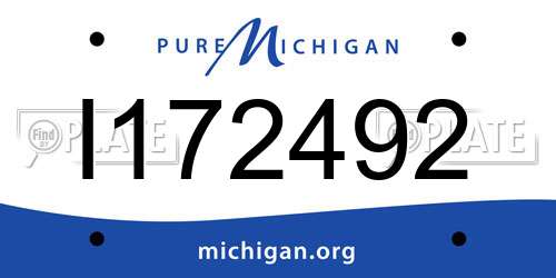 I172492 Michigan License Plate