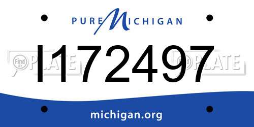 I172497 Michigan License Plate