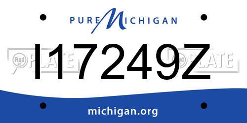 I17249Z Michigan License Plate