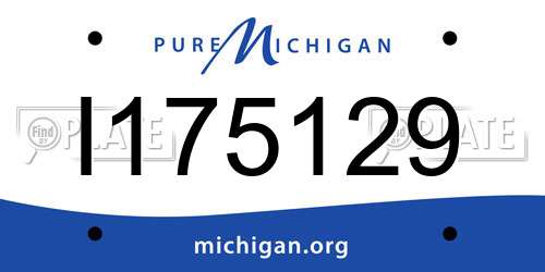 I175129 Michigan License Plate