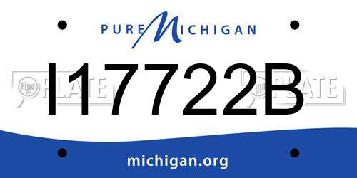 I17722B Michigan License Plate