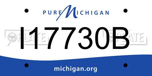 I17730B Michigan License Plate