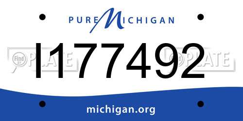 I177492 Michigan License Plate