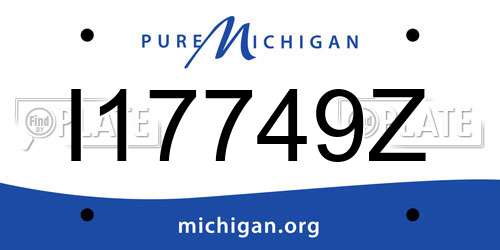 I17749Z Michigan License Plate