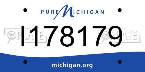 I178179 Michigan License Plate