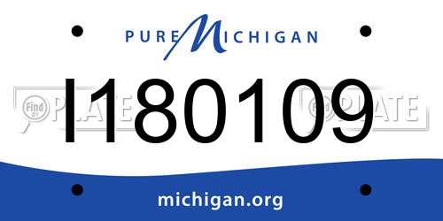I180109 Michigan License Plate