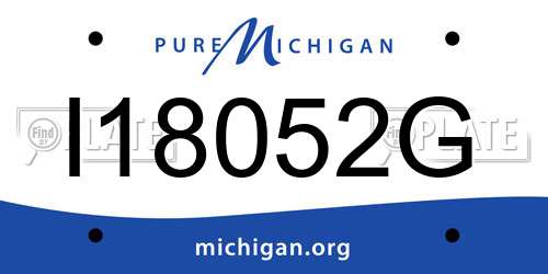 I18052G Michigan License Plate