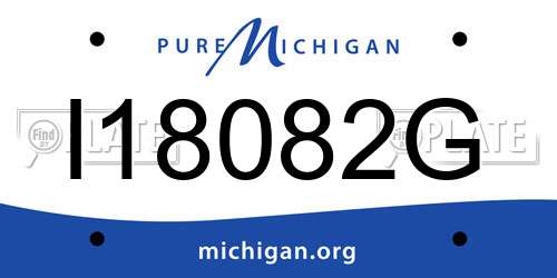 I18082G Michigan License Plate