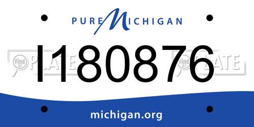 I180876 Michigan License Plate