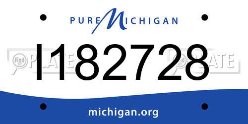 I182728 Michigan License Plate