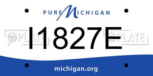 I1827E Michigan License Plate