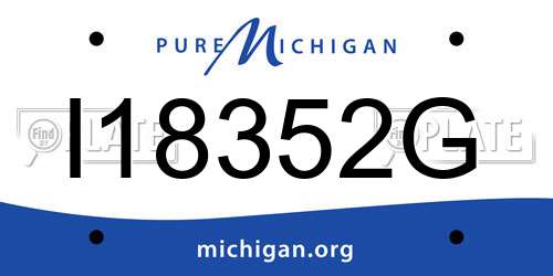 I18352G Michigan License Plate