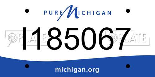 I185067 Michigan License Plate