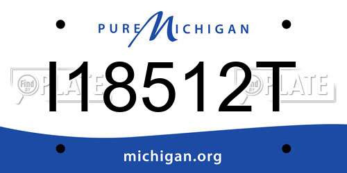 I18512T Michigan License Plate
