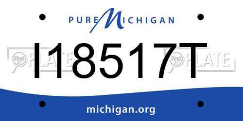 I18517T Michigan License Plate