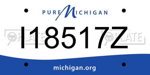 I18517Z Michigan License Plate